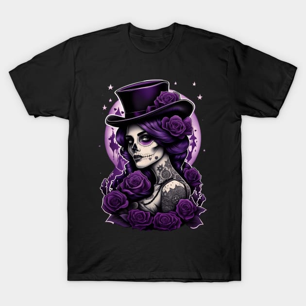 Calavera- Morada 03 T-Shirt by Absinthe Society 